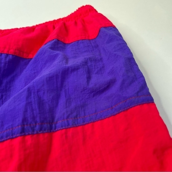 New Vintage MTO Sport Red & Purple Wide Striped Pockets Board Shorts Swim Shorts - Picture 7 of 14